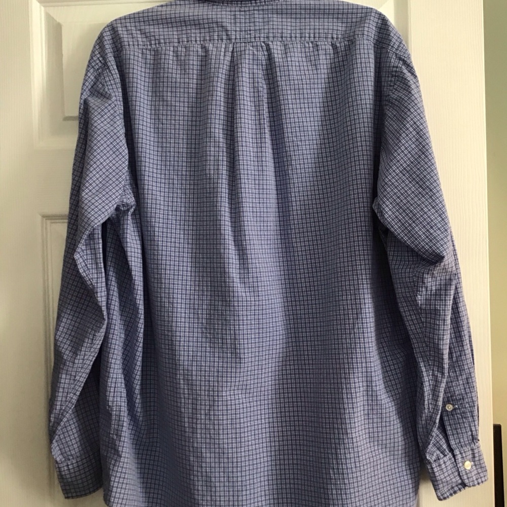 Ralph Lauren men’s Button Down Dress Custom Fit Shirt Blue Checked 16 Polo 34/35 - Picture 7 of 7